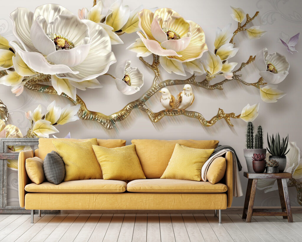 u31662pig36 1024x819 - Papel de parede com flores e pássaros - tegory