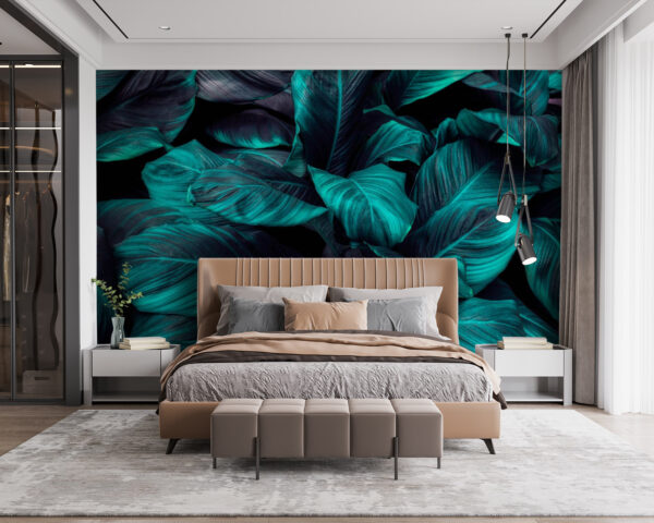 Folhagem tropical exuberante em tons vibrantes Folhagem tropical exuberante em tons vibrantes