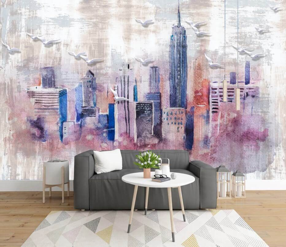 u35695pig1m - Pintura a aguarela de uma cidade - tegory