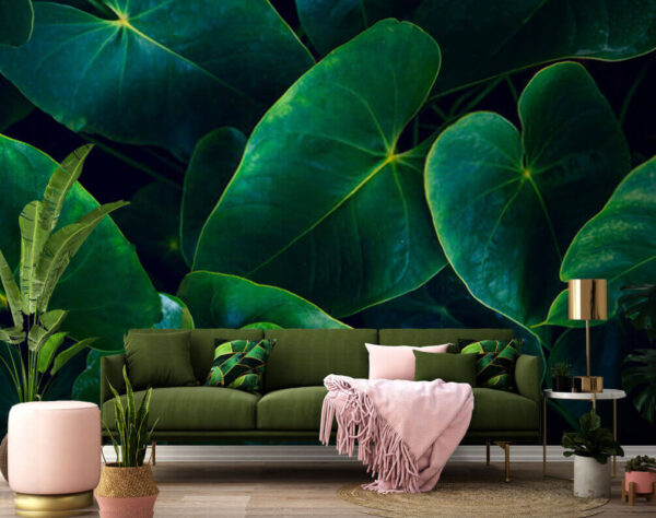 Folhas verdes exuberantes em harmonia Folhas verdes exuberantes em harmonia