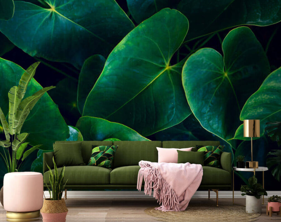 Folhas verdes exuberantes em harmonia