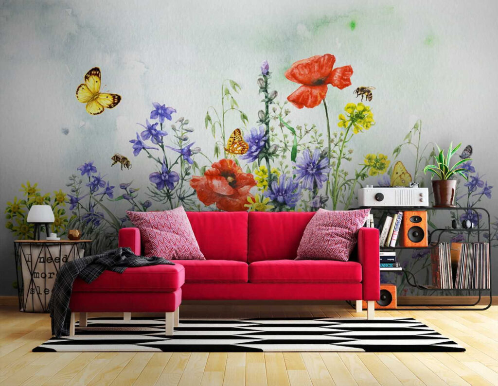 Painting of flowers and butterflies Painting of flowers and butterflies