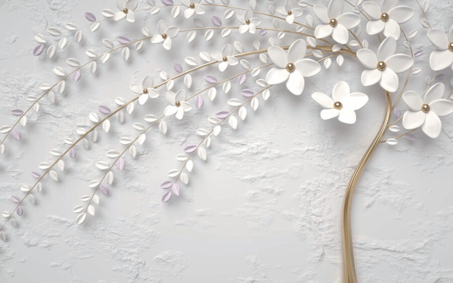 Papel de parede Arte de parede floral branca elegante - Image 2