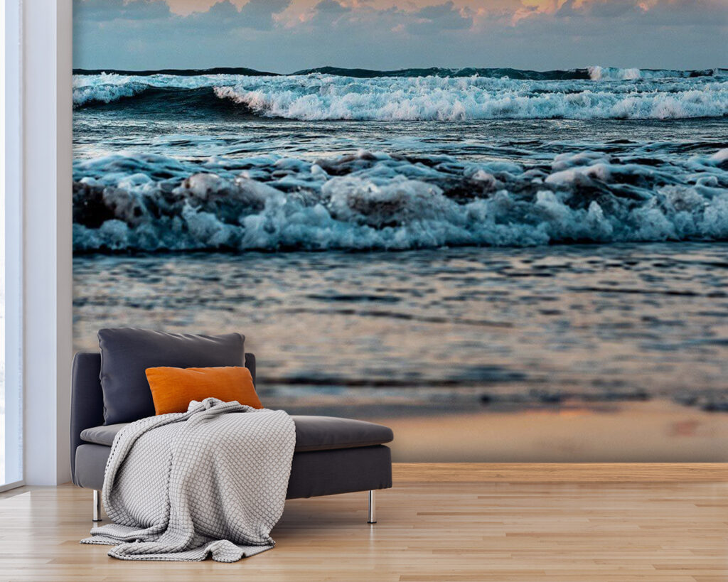 Waves on the beach with waves crashing Waves on the beach with waves crashing