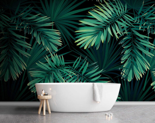 Folhas tropicais sobre um fundo escuro. Folhas tropicais sobre um fundo escuro.
