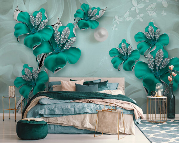 Elegante obra-prima de design floral turquesa. Elegante obra-prima de design floral turquesa.