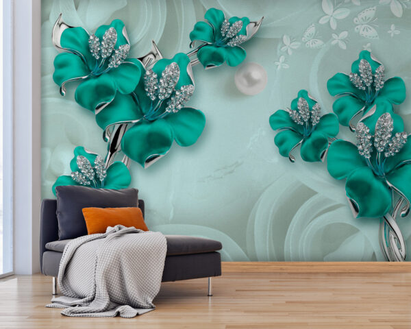 Elegante obra-prima de design floral turquesa. Elegante obra-prima de design floral turquesa.