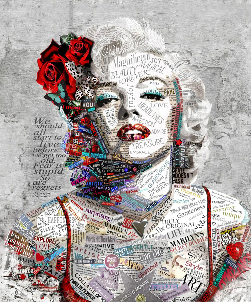 Mulher com lábios vermelhos e flores Mulher com lábios vermelhos e flores