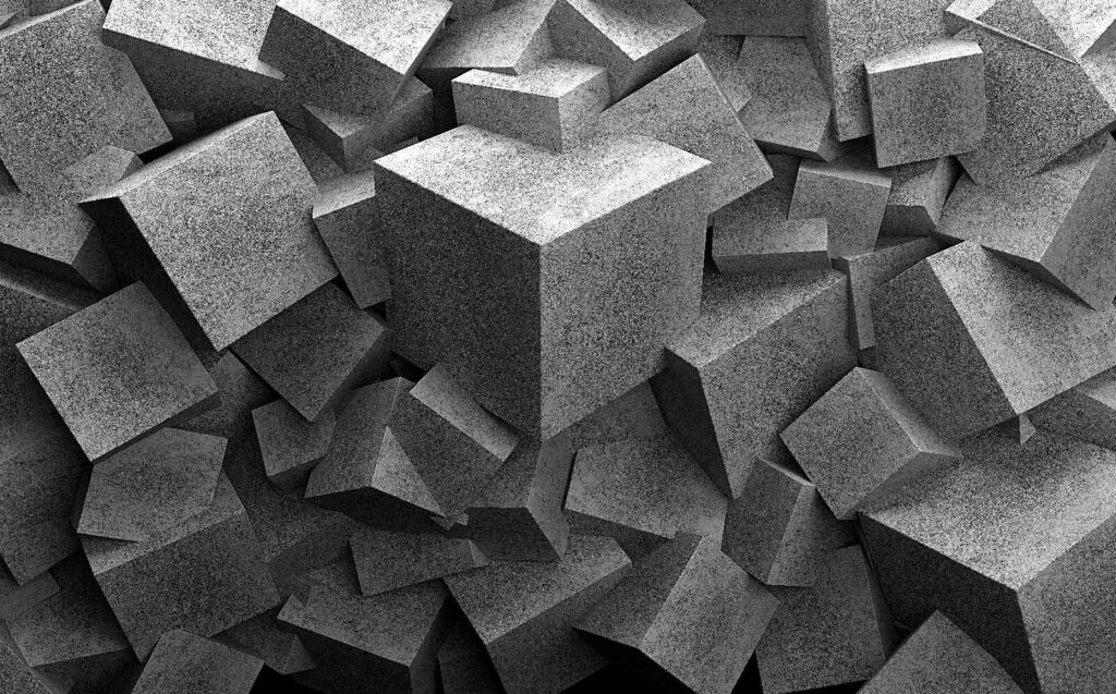 Pilha de cubos cinzentos Pilha de cubos cinzentos