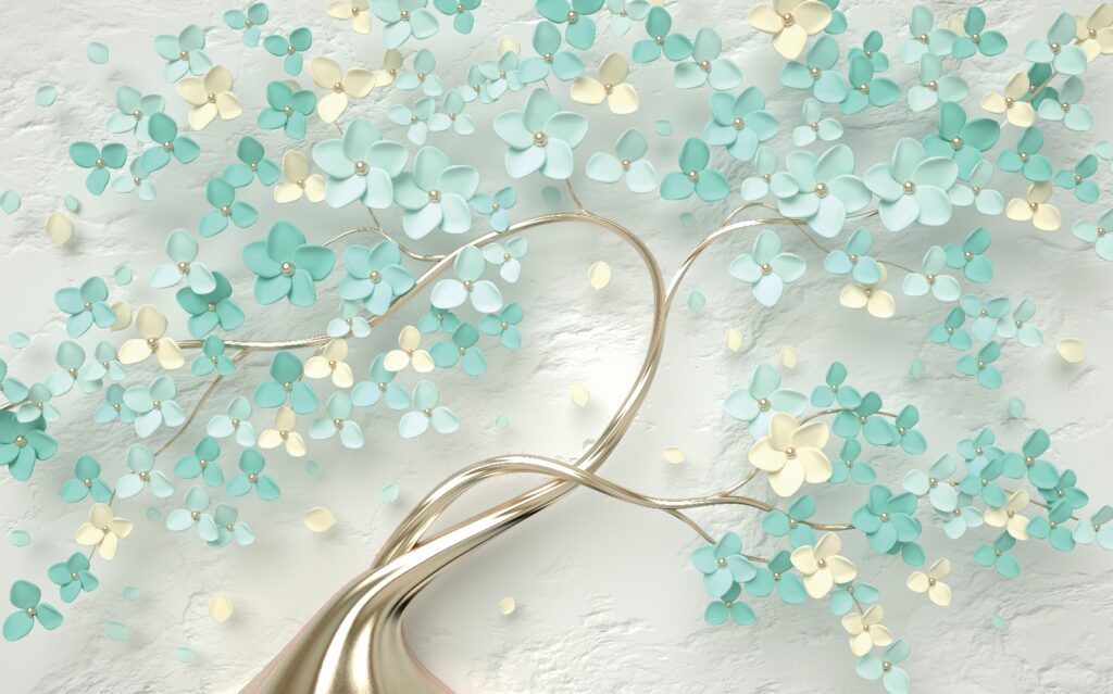 Tree with flowers and leaves Tree with flowers and leaves