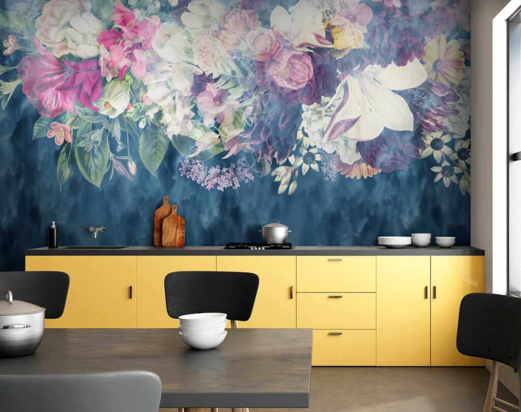 Group of flowers in a blue background Group of flowers in a blue background