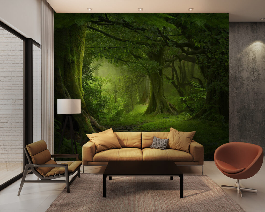 Forest with trees and plants