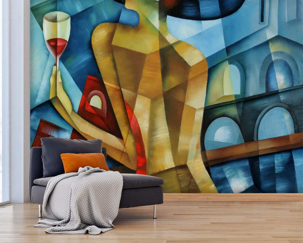 Painting of a woman holding a glass of wine Painting of a woman holding a glass of wine