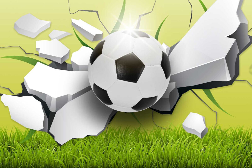 Bola de futebol a atravessar uma parede Bola de futebol a atravessar uma parede