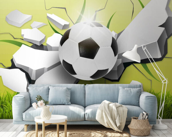 Bola de futebol a atravessar uma parede Bola de futebol a atravessar uma parede