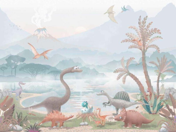 u60040v2p 600x450 - Grupo de dinossauros junto a um lago - tegory