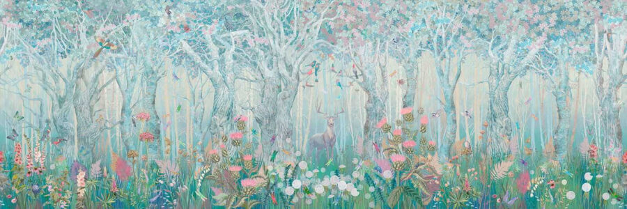 Pintura de um veado numa floresta Pintura de um veado numa floresta