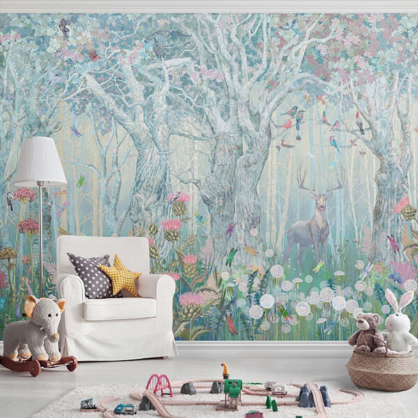 Pintura de um veado numa floresta Pintura de um veado numa floresta
