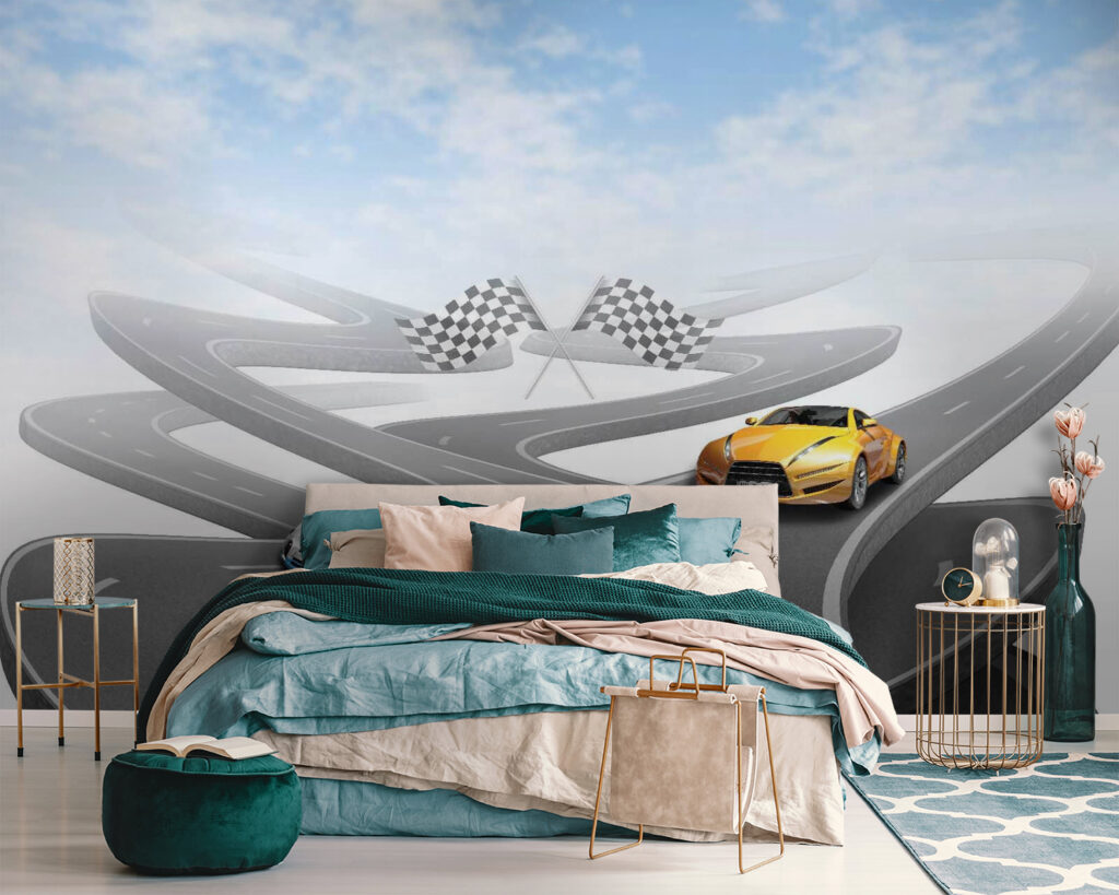 Two cars on a winding road Two cars on a winding road