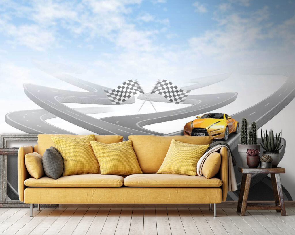 Two cars on a winding road Two cars on a winding road