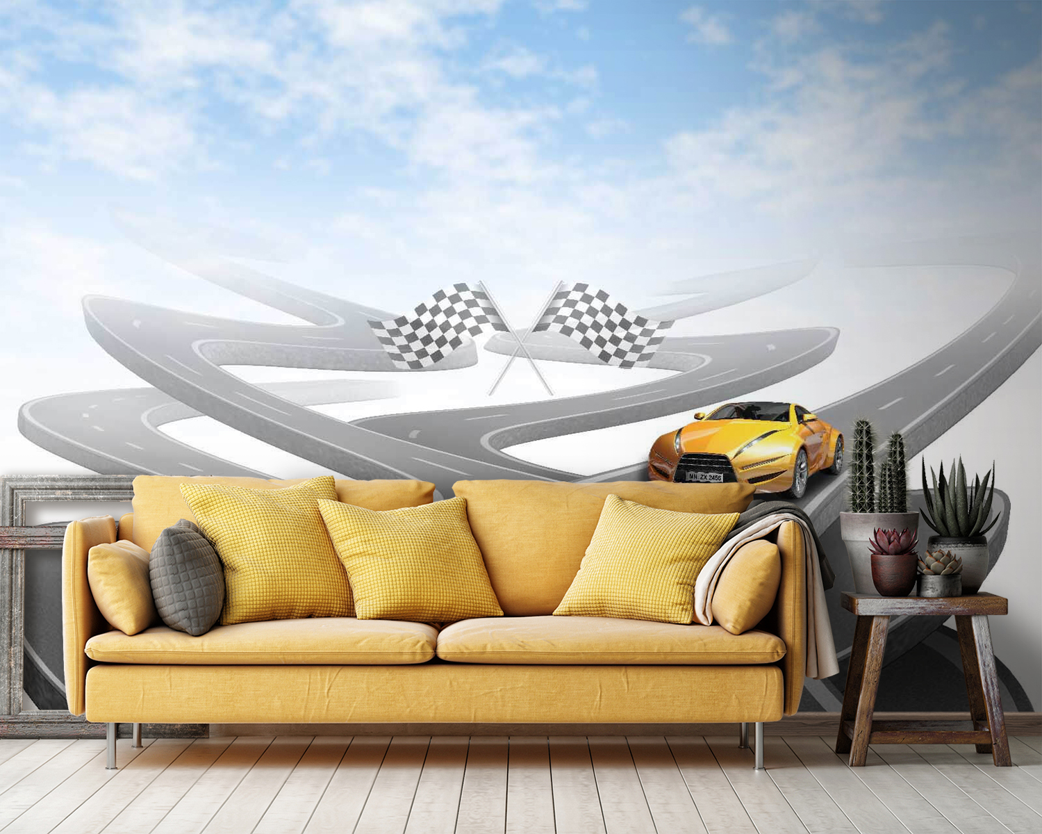 Two cars on a winding road Two cars on a winding road