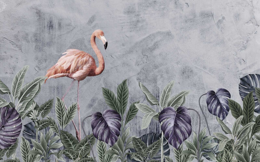 Flamingo e plantas Flamingo e plantas