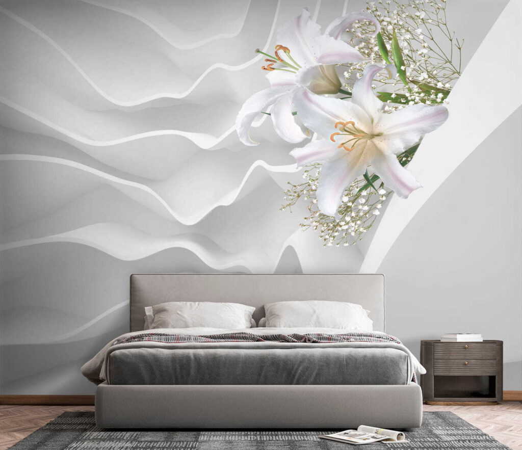 White flower arrangement on a white surface