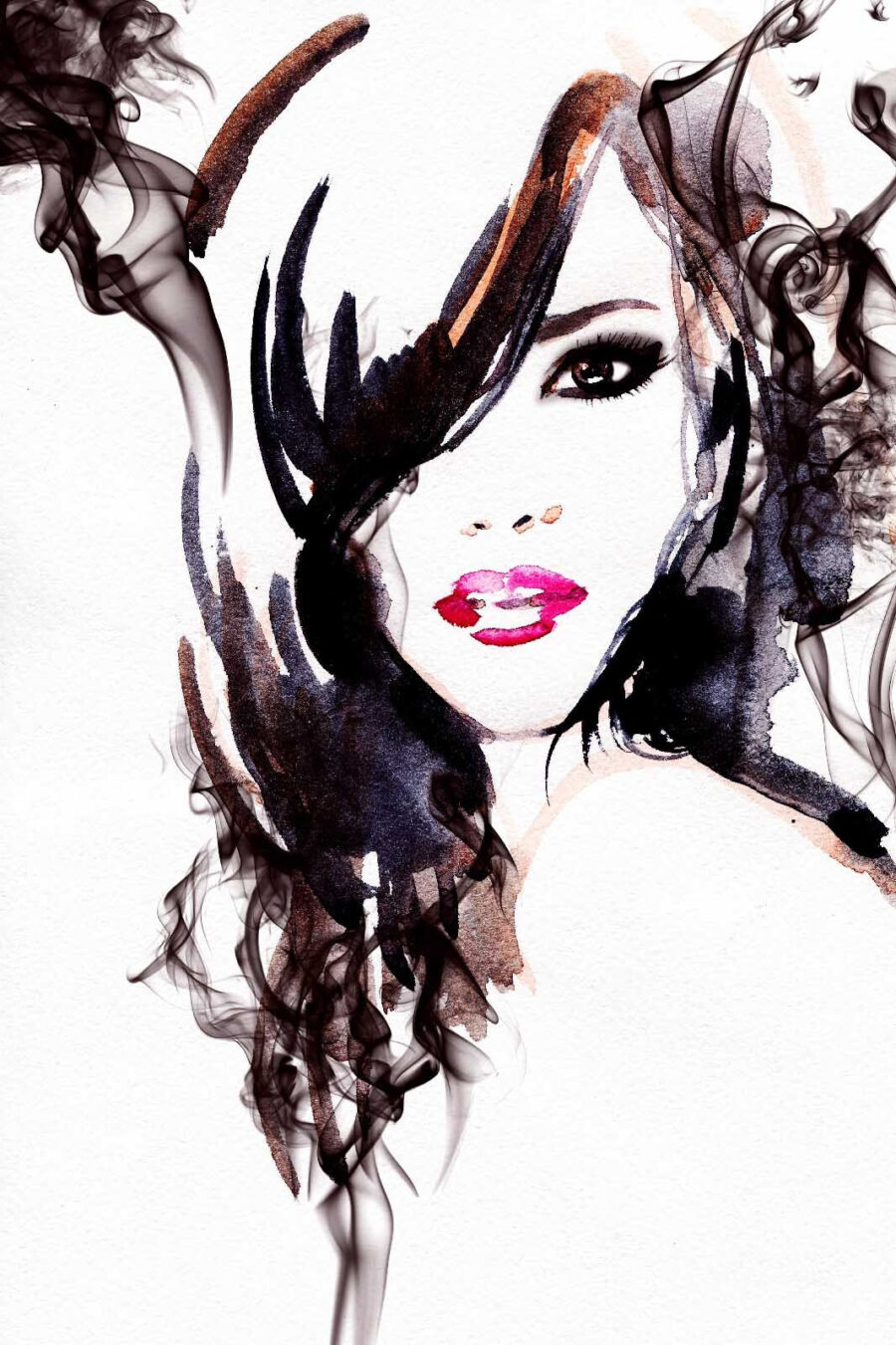 Papel de parede Mulher com fumo no cabelo - Image 6