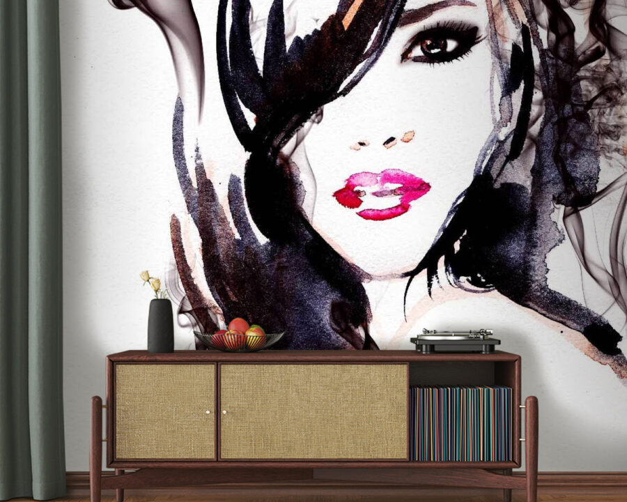Papel de parede Mulher com fumo no cabelo - Image 2