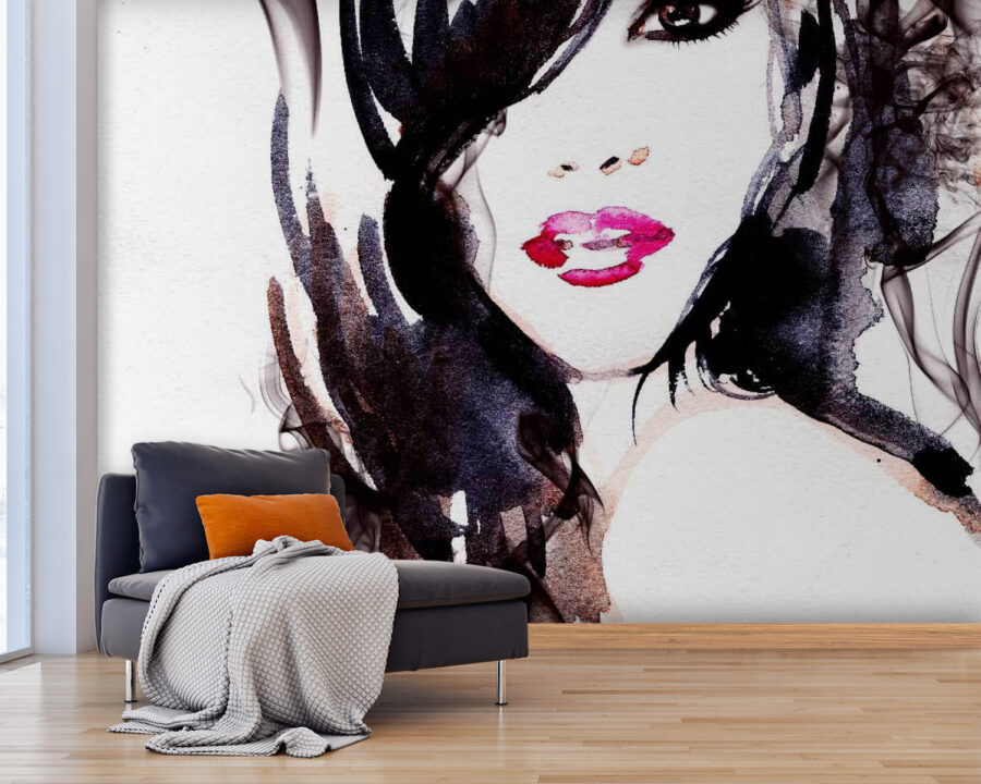 Papel de parede Mulher com fumo no cabelo - Image 3