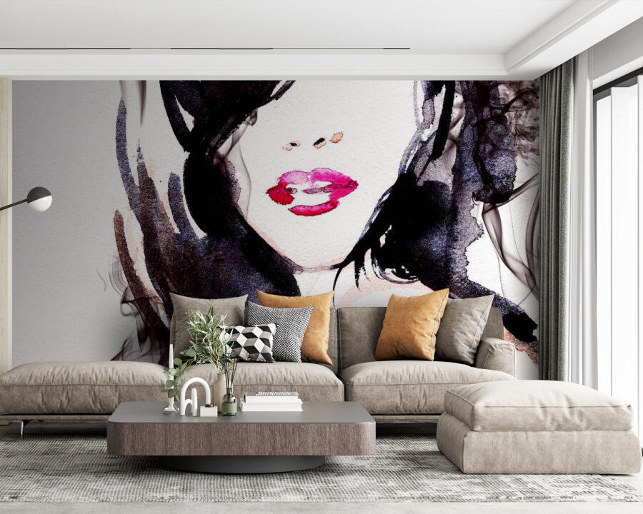 Papel de parede Mulher com fumo no cabelo