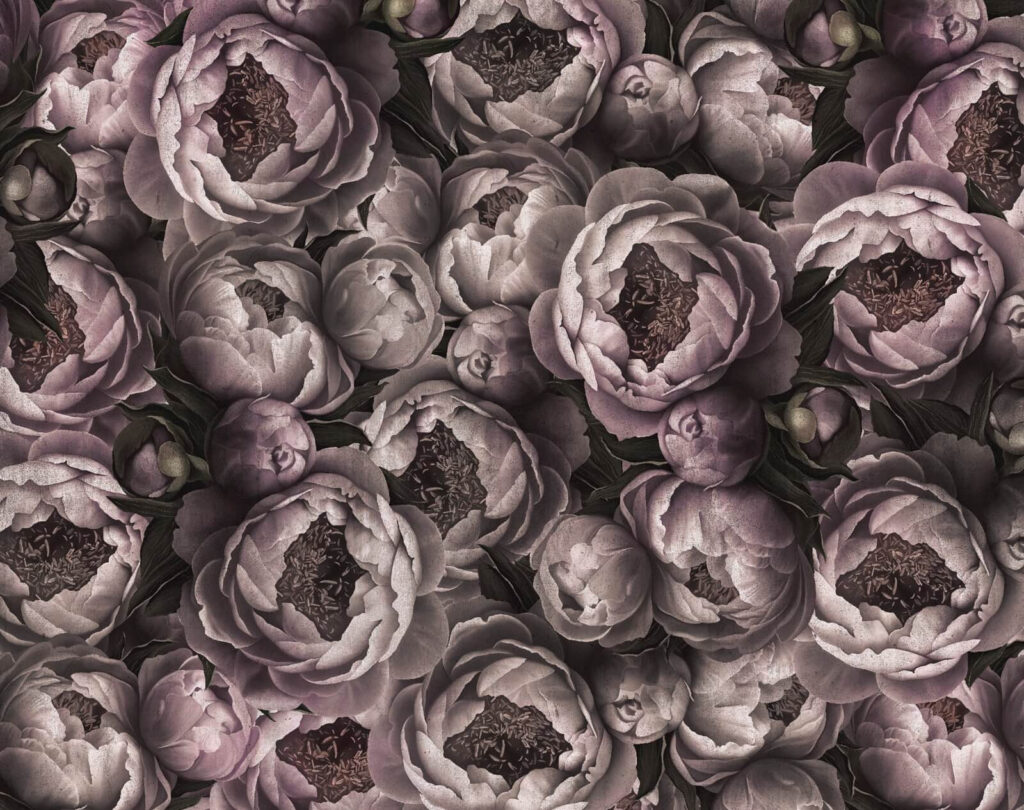 Wall murals Group of flowers with buds Wall murals Group of flowers with buds