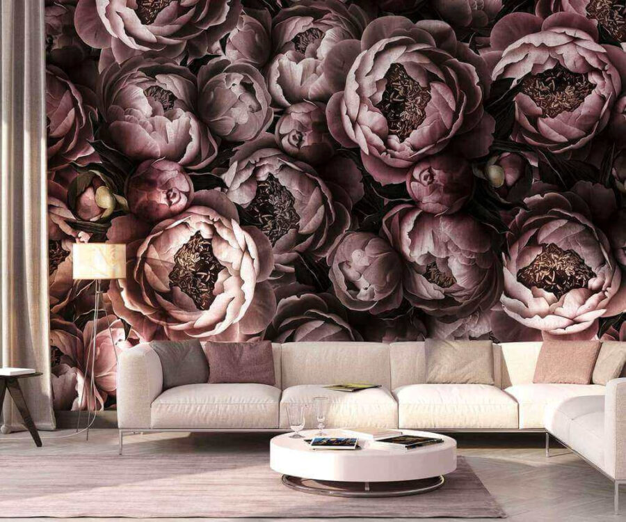 Wall murals Group of flowers with buds