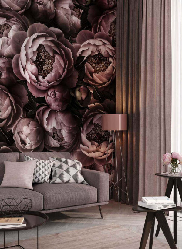Wall murals Group of flowers with buds Wall murals Group of flowers with buds