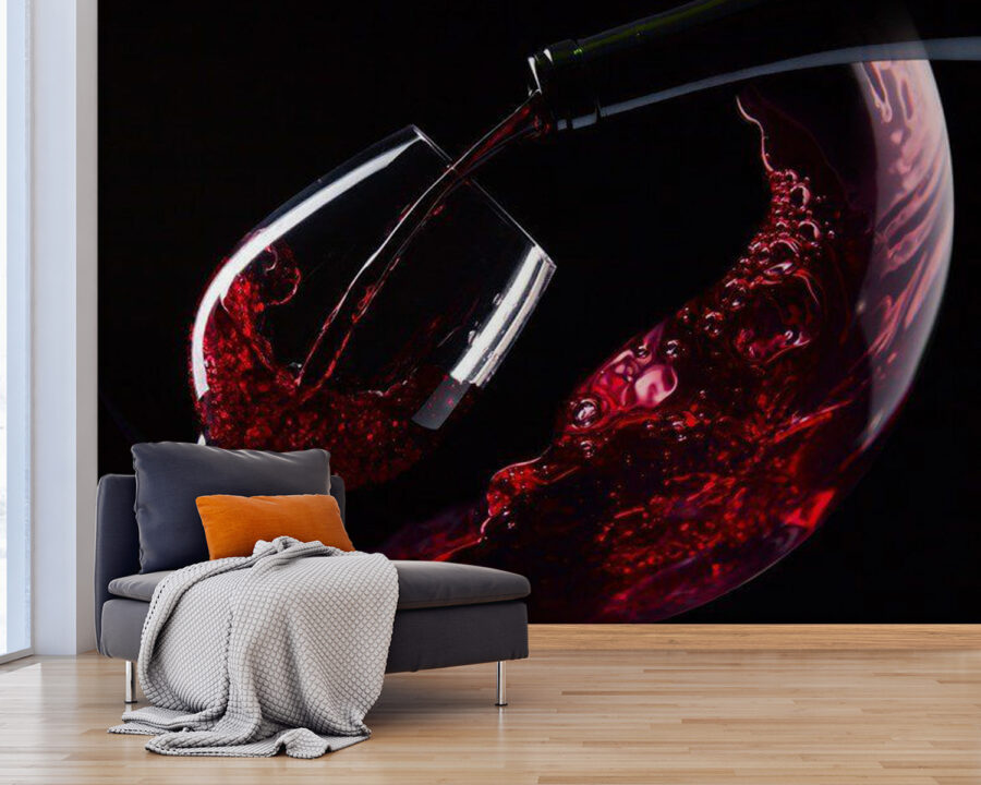 Papel de parede Copo de vinho tinto a ser servido