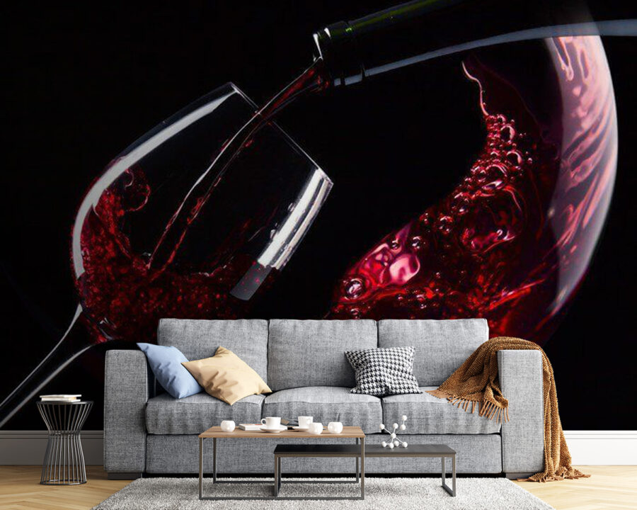 Papel de parede Copo de vinho tinto a ser servido - Image 2