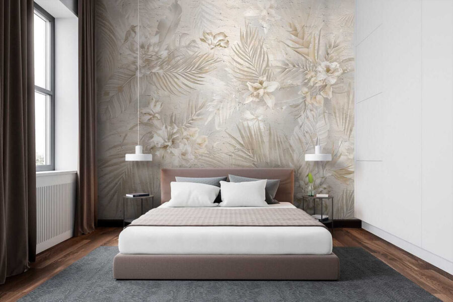 Papel de parede Padrão floral elegante em tons suaves. - Image 2