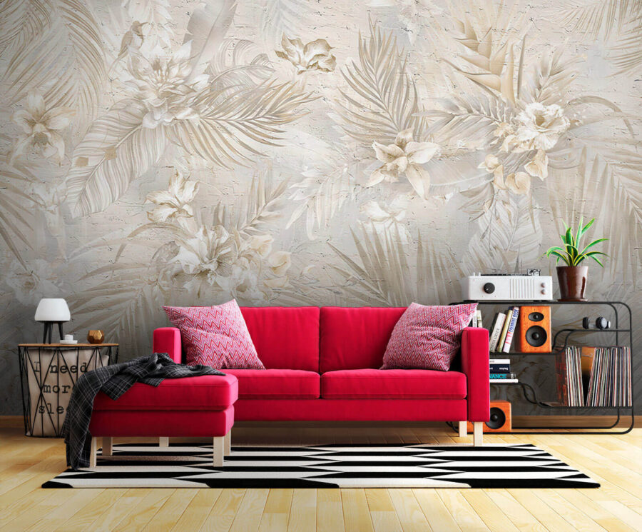 Papel de parede Padrão floral elegante em tons suaves. - Image 9