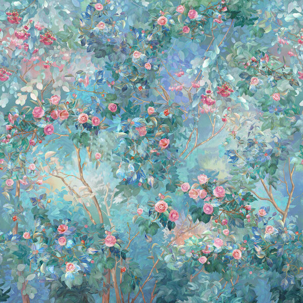 Pintura de uma árvore com flores Pintura de uma árvore com flores