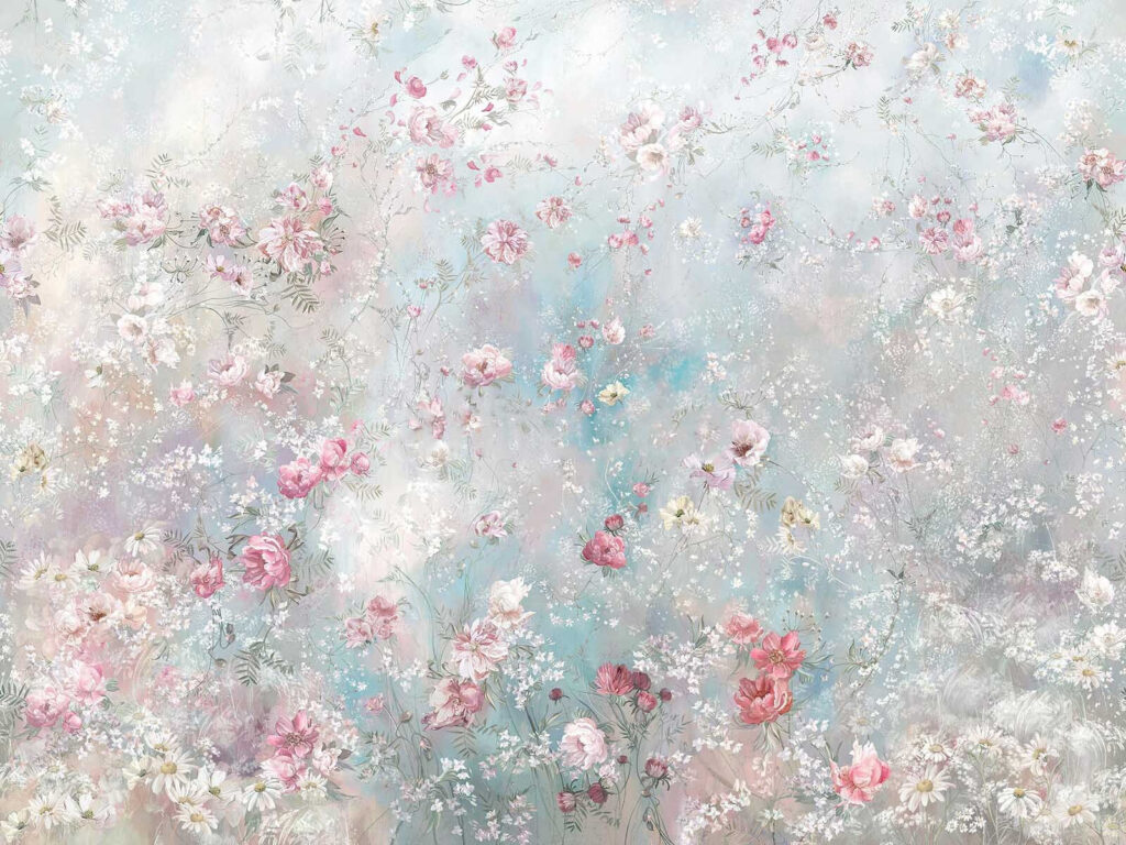 Pintura de flores numa parede Pintura de flores numa parede