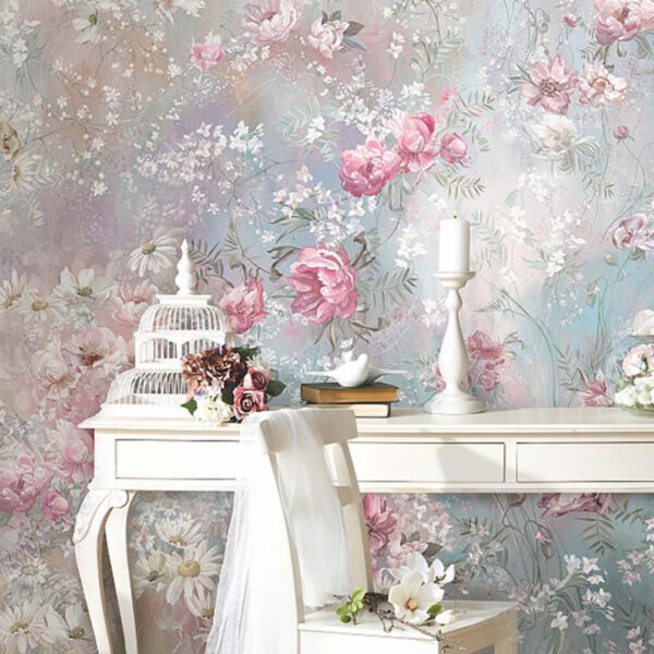 Pintura de flores numa parede Pintura de flores numa parede