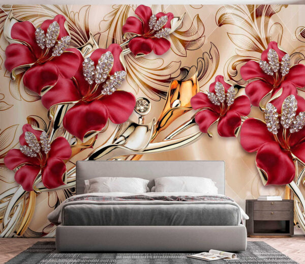 Papel de parede Papel de parede Design floral elegante com pormenores intrincados. (REF: u70604)
