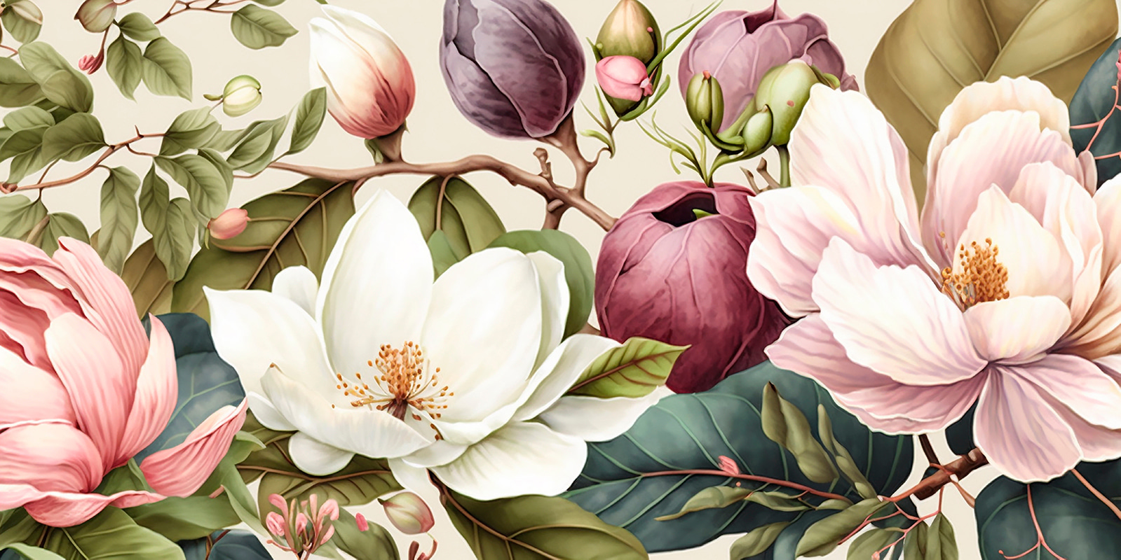 Vibrant blossoms in harmonious arrangement Vibrant blossoms in harmonious arrangement