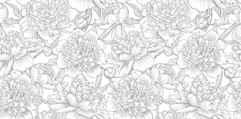 Padrão de flores e folhas Padrão de flores e folhas