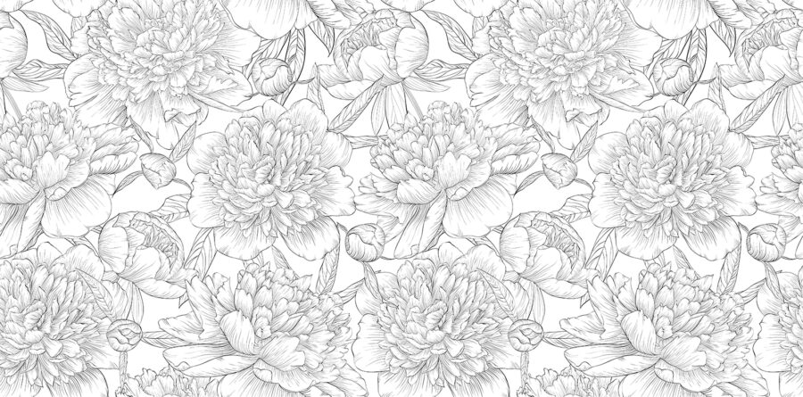 Padrão de flores e folhas Padrão de flores e folhas