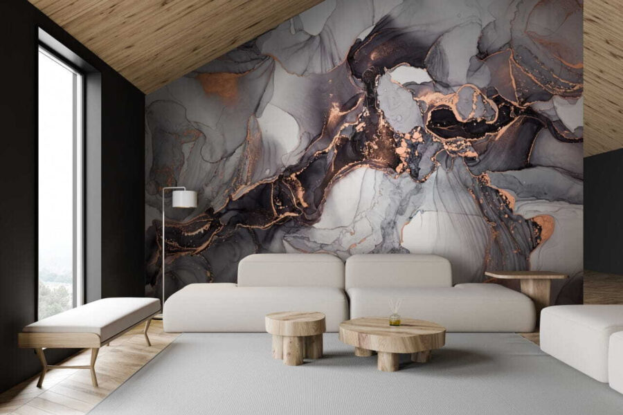 Papel de parede Redemoinhos elegantes em tons suaves - Image 2