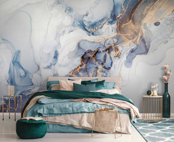 Arte abstrata suave em azul e branco. Arte abstrata suave em azul e branco.