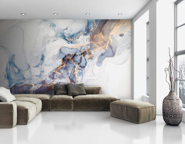 Arte abstrata suave em azul e branco. Arte abstrata suave em azul e branco.
