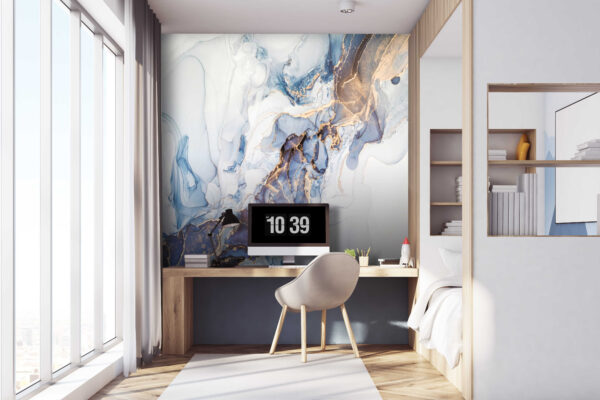 Arte abstrata suave em azul e branco. Arte abstrata suave em azul e branco.