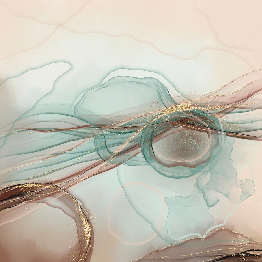 Ondas abstractas em tons pastel suaves.
